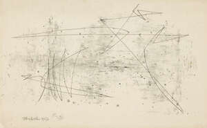 
	
		John Wells,
		British 1907-2000-
		 
		Untitled, 1957;
		 
		monotype on rice paper,...