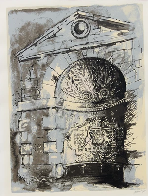 John Piper,&nbsp;British 1903-1992,&nbsp;The Pebble Alcove, Stowe [Levinson 386], 1986;&nbsp;screenprint in colours...