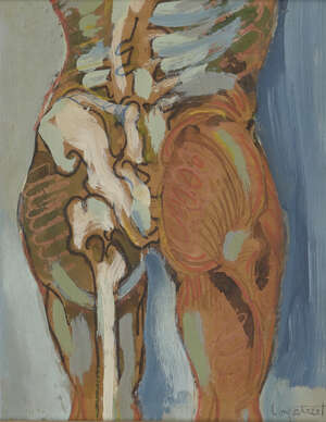 
	
		Stephen Longstreet, 
		American 1907-2002- 
		 
		Nude; 
		 
		mixed technique on...