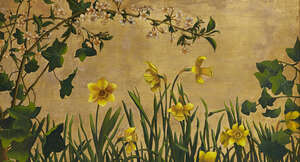 
	
		Mary E Williams, 
		British b.1838- 
		 
		Spring, Summer, Autumn; 
		 
		oil and...