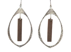 
	
		Andrea Panico for Pico Design, 
		 
		Drop earrings, 2000s, 
		White metal and wood,...