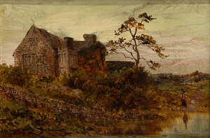
	
		William Matthison, 
		British 1853-1926- 
		 
		Shenfield Mill and Castle; Elizabethan...