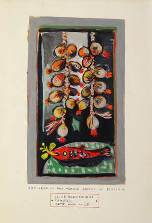 
	
		Jacob Bornfriend, Czech 19041976- "Red Herring and French Onions in Blossom" (Christmas...