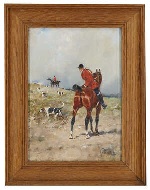 
	
		René Pierre Charles Princeteau, 
		French 1843-1914- 
		Veneurs et chiens, c. 1888-1892;...