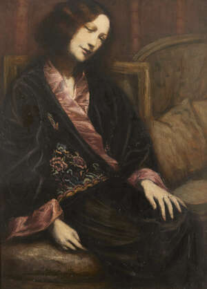 Émile Henri Bernard, 
		French 1868-1941-
		 
		Femme assise tête penchée, 1935;
		oil on board, signed lower left, 103.5 x 76cm
		 
		Provenance: C