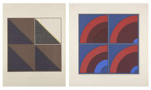 
	
		Gordon House, 
		British 1932-2004- 
		 
		Red Quarter Arc 1971, and Multi/Screen, 1969;...