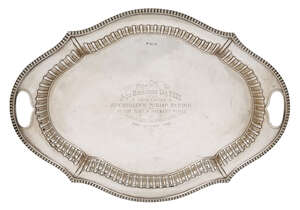 
	
		An Edwardian silver tray, Sheffield, c.1906, Cooper Brothers & Sons Ltd, the shaped...