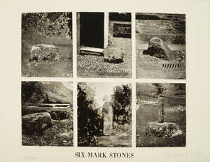 
	
		Joe Tilson RA, 
		British b.1928-
		 
		Six Mark Stones, 1976;
		 
		etching on wove,...