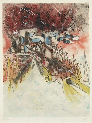 
	
		Roberto Matta,
		Chilean 1911-2002;
		 
		Untitled, 1976-77;
		 
		etching and aquatint...