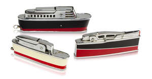 
	
		Sarome 'Cruiser' lighter, an enamelled metal lighter in the form of a ship
		Circa 1960,...