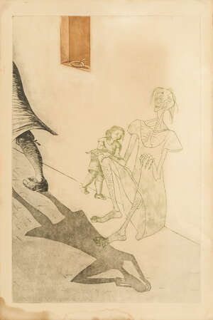 
	
		Peter Laszlo Peri, 
		Hungarian 1899-1967- 
		 
		Untitled, Undated; 
		 
		etching...