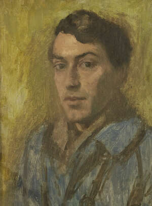 
	
		Robert Buhler RA, 
		British 1916-1989-
		 
		Portrait of a man head and...