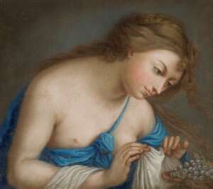 
	
		Follower of Jean-Baptiste Greuze, 
		French 1725-1805- 
		A woman in a blue robe,...
