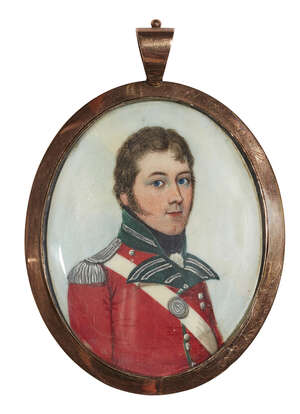 
	
		British School, 
		late 18th/early 19th century- 
		 
		Portrait miniature of a young...