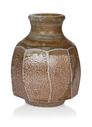 
	
		Micki Schloessingk (b.1949), 
		 
		Small sand and khaki coloured cut sided vase, circa...