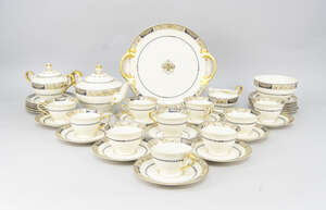 
	
		A Rosenthal ivory tea service, to comprise tea pot and cover, sugar bowl and cover, milk...