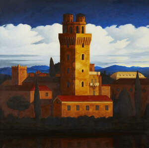 
	
		Renny Tait,
		Scottish b. 1965-
		 
		Galileos Tower, 1995;
		 
		oil on canvas, signed...