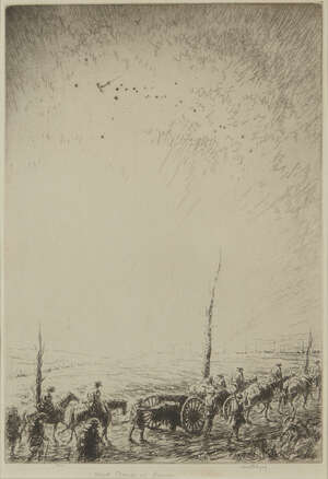 
	
		Kerr Eby, 
		American 1889-1946- 
		 
		Scout Planes at Dawn, 1928; 
		 
		etching on...