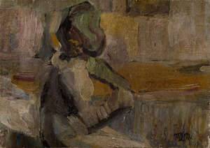 
	
		Małgorzata Lada Maciągowa, 
		Polish 1881-1969 - 
		Figure in an interior, 1936;
		oil...