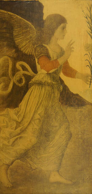 
	
		After Giovanni Battista Cima da Conegliano, Italian 1459-1517- The Annunciation (detail);...