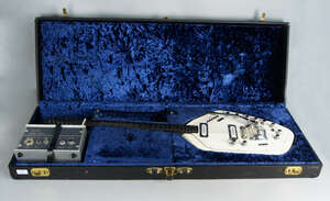 A c.1966 Vox V251 Guitar Organ in White Finish with Black Neck, serial no. 73038, with 21 frets,...