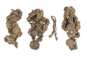
	
		A group of festival garlands, India, late 19th/early 20th century, gold thread,...