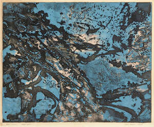 
	
		Eric Finlay, 
		British 1930-1996- 
		 
		Blue Isthmos, 1964; 
		 
		etching and...