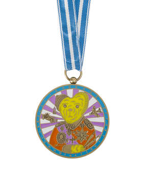 
	
		Grayson Perry CBE RA, 
		British b.1960- 
		 
		Teddy Bear Necklace Medal, 2018; 
		 
		