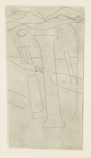 
	
		Ben Nicholson OM,
		British 1894-1982-
		 
		Palaestra with Moon [Lafranca 118],...