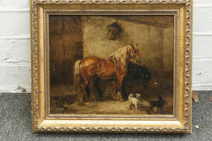
	
		Attributed to Arthur James Stark, 
		British 1831-1902- 
		 
		A chestnut hunter with...