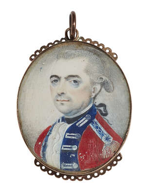 
	
		Circle of Henry Spicer, 
		British c.1742-1804- 
		 
		Portrait miniature of a British...