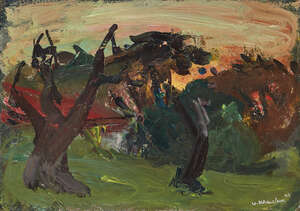 
	
		Vassyl Khemeluk, 
		Ukrainian  1903 - 1986- 
		 
		Le soir; 
		 
		oil on board,...
