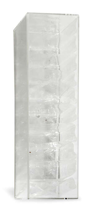 
	
		Jac Leirner, 
		Brazilian b.1961- 
		 
		Lung, 1991; 
		 
		perspex box and cellophane,...
