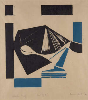 
	
		Adrian Heath,
		British 1920-1992-
		 
		Landsberg 2, 1991;
		 
		linocut in colous,...
