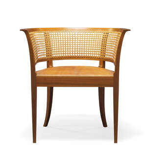 
	
		Kaare Klint (1888-1954), a 'Faaborg' chair, produced by Rud. Rasmussens, originally...