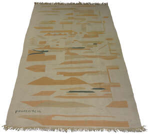 
	
		Turkish,  a Kilim 'pour Elspeth'
		c.1990, signed 'pour Elspeth'
		Geometric abstract...