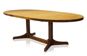 
	
		Robert Heritage (b.1927), a rosewood extending dining table and eight dining chairs for...