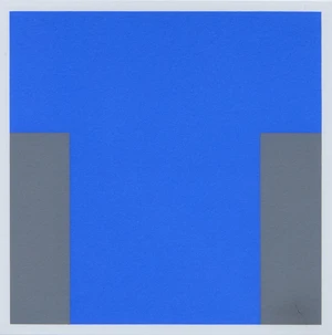 Frank Badur,&nbsp;German b.1944-&nbsp;Abstract in blue and grey;&nbsp;two colour screenprint on wove,&nbsp;sheet:...