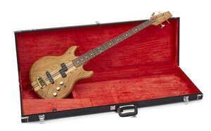 
	
		A Vantage VP820B base guitar, no. 2120823, with maple and grain effect finish body and...