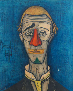 
	
		Bernard Buffet, 
		French 19281999- 
		 
		Clown from Mon Cirque, circa 1968;
		 
		