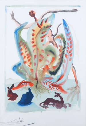Salvador Dalí, 
		Spanish 19041989- 
		 
		Canto 23: Gluttony (M.& L. 1095), 1960;
		 
		lithograph in colours on wove, signed in pencil, from La Divin