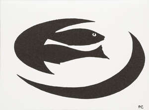 
	
		Patrick Caulfield,
		British 1936-2005-
		 
		Two Fish, 1998;
		 
		lithograph on wove,...