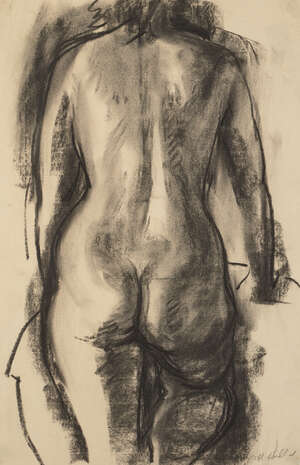 
	
		Harry Holland, 
		British b.1941- 
		 
		Female Nude, 1998; 
		 
		charcoal on paper,...
