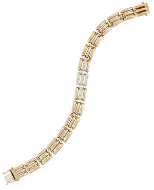 
	
		An Italian, diamond bracelet, of domed gate-link design the central five link sections...