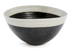 
	
		Dame Lucie Rie (1902-95), a large stoneware bowl 
		c. 1950-60, impressed seal to...