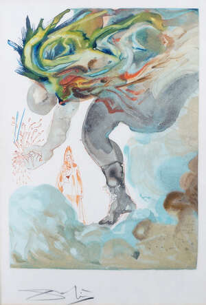 Salvador Dalí, 
		Spanish 19041989- 
		 
		Canto 31: The Giants (M.& L. 1069), 1960;
		 
		etching with aquatint in colours on wove, signed in pencil, 