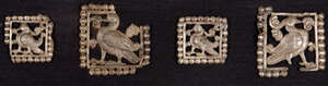 
	
		A group of five openwork silver Ordos plaques,  5th-4th century B.C., two large and three...