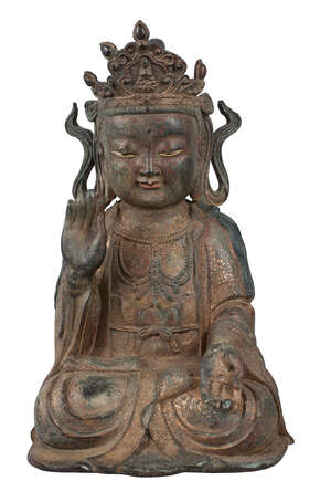 
	
		A large Chinese parcel gilt bronze figure of Guanyin, 20th century, seated in dhyanasana,...