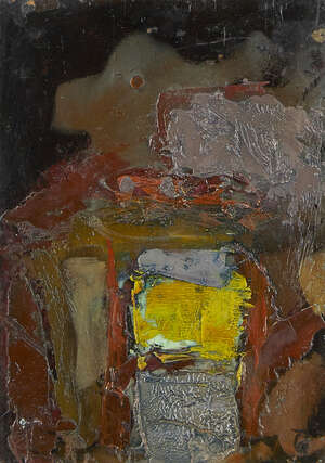 
	
		Clifford Fishwick, 
		British 1923-1997- 
		 
		Rock Barrier II, c.1959; 
		 
		oil on...