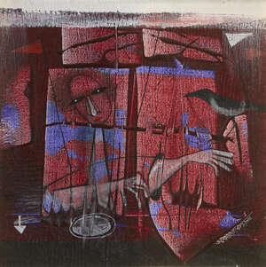 
	
		Ashok Hazra (Indian, b. 1946), Untitled, acrylic on canvas, signed lower right in...
